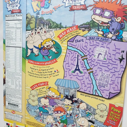 Post Rugrats In Paris The Movie Cereal Box Reptar Crunch 2000 Nickelodeon TV Kid - Picture 13 of 23