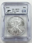 2000 $1 American Eagle ICG MS70 1 oz .999 Silver Coin Austin Hutto CEO Signature