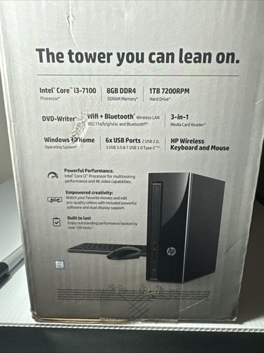 HP Slimline 270-p043w (1TB HDD Intel Core i3 3.9GHz 8GB) Tower Desktop - Z5N91AA - Bild 4 von 5