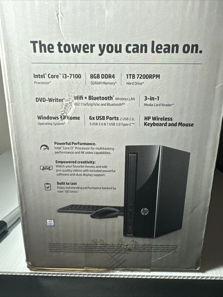 HP Slimline 270-p043w (1TB HDD Intel Core i3 3.9GHz 8GB) Tower Desktop - Z5N91AA - Image 4 of 4