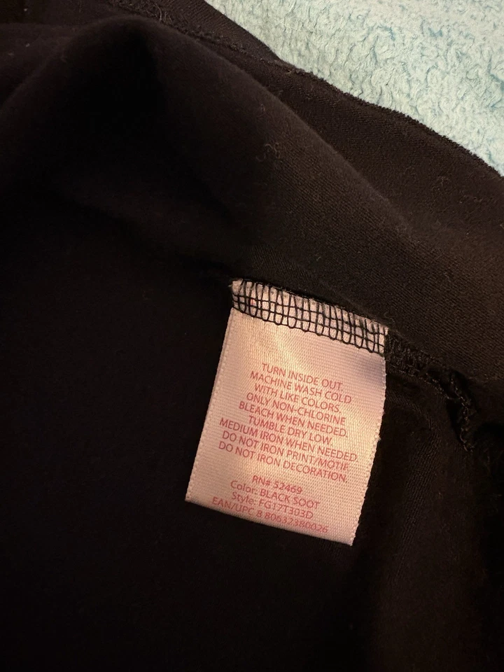 Faded Glory Girls Size 7-8 Stay Awesome Short Sleeve Black T-Shirt - Image 3 of 4