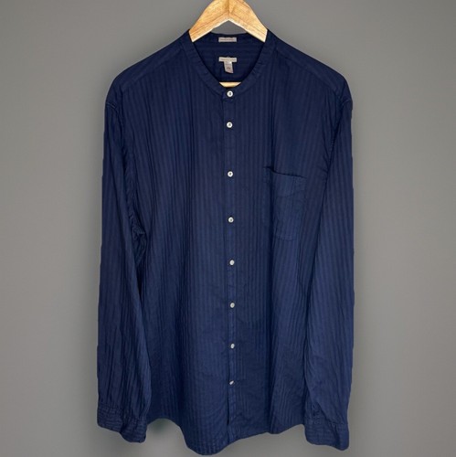Massimo Alba Button Up Hemd Herren XXL Navy Blau L/S Freizeit Baumwolle Made in Italy