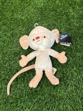 NWT Warner Brothers Studio Animaniacs 7" Pinky And Brain BRAIN Plush Bean Bag