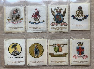 Ein kompletter Satz Godfrey Phillips BDV Zigarettenseide British Naval Crests Anon