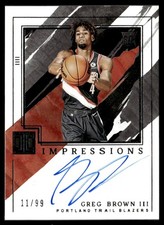 2021-22 Panini Impeccable Impressions Autograph Greg Brown III Rookie Auto 11/99