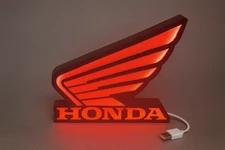 Lighted Honda Motorcycle Sign – 9" Wide - Advertising - Collectible