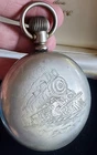 Antique Elgin Pocketwatch Engraved Train Philadelphia Case Silverode 18s As Is