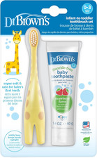 Infant-To-Toddler Toothbrush, Giraffe Strawberry Toothpaste Set