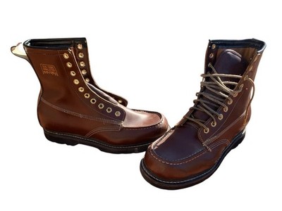 Vintage SubZero Insulated Montana Lug Moc Toe Logger Boots 10.5 Oil Resistant