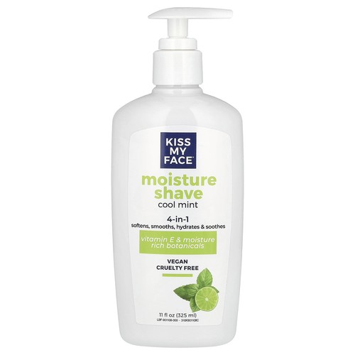 Kiss My Face Moisture Shave Cool Mint 11 fl oz 325 ml Biodegradable,