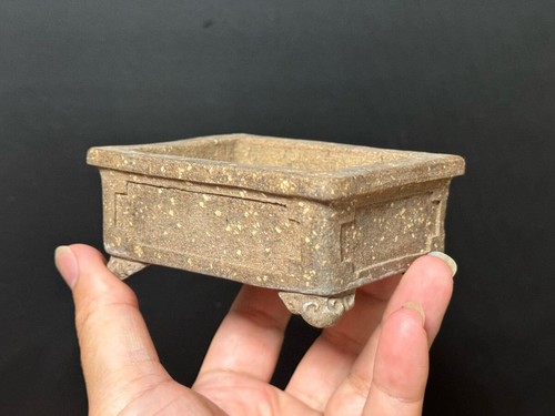 Vaso per bonsai di 2° Heian Tofukuji, rettangolare 9,5 x 7 x 4 cm, vaso artista giapponese - Foto 3 di 6