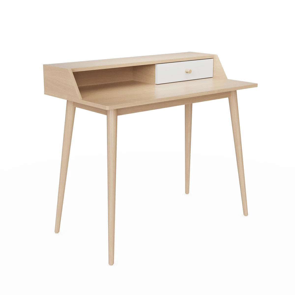 Smart Desk V3 in Oak White Colourway Two Spacious Worktops Two