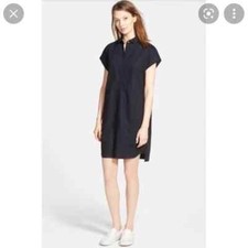 $110 Madewell NAVY BLUE Button Down Vista Short Sleeve Cotton Shirt Dress SMALL