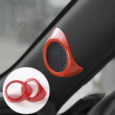 Car Red Front Pillar A Sound Box Cover Trim Frame for Ford Mustang 2015-2018