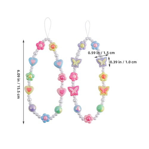 2 Pcs Mobilfunkanhänger Perlenkette Student Armbandkette Für Telefon - Zdjęcie 10 z 12