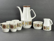 Vtg Wood & Sons England "Boutique" Coffee Tea Pot & Mug Set-MCM Floral Pattern