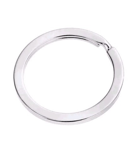 10 Pcs 25 mm Metal Flat Split Circular Keychain Hoops & Loop Keyring Connector - Picture 2 of 3