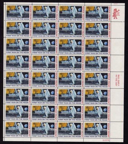1969 US SC C76 10c Airmail Moon Landing Neil Armstrong Full Sheet of 32 MNH