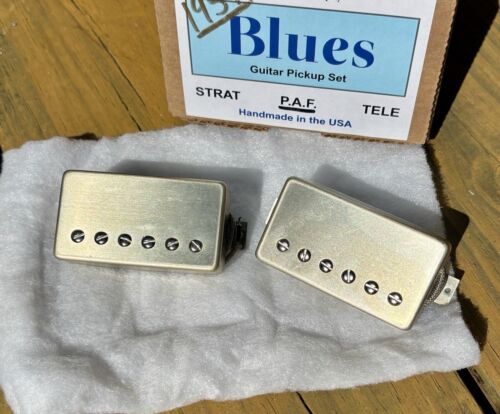 Tone Specific 1959 Blues PAF Humbucker Set Doppia Crema con Copertine Nichel - Foto 2 di 6