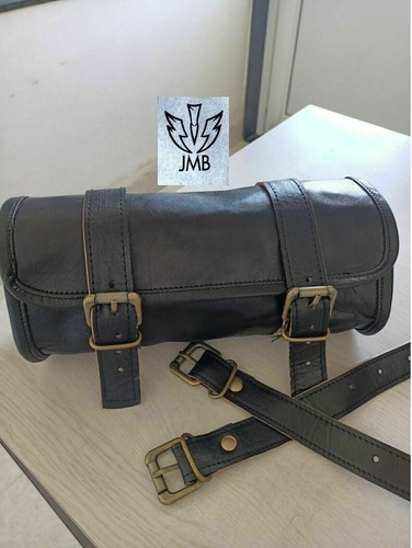 NEU Motorrad Schwarz Leder 3 Satteltasche Packtaschen Gepäck Werkzeugtasche L... - Bild 9 von 10