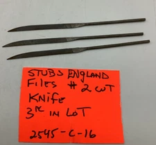 Stubs Files, Knife Type, #2 Cut, 5 1/2”, (3 Pc In Lot)2545-C-16