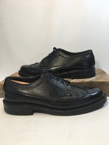 MEN VTG FLORSHEIM 75675 KENMOOR LONGWING BLK LEATHER DERBY DRESS SHOES SZ 10.5 D - Picture 9 of 12