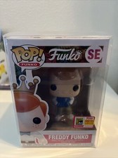 2018 SDCC Fundays Freddy Funko Blue Letterman Jacket LE 2000 Official Sticker