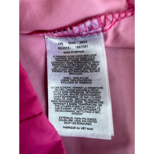 Columbia Coat Girls Size Large 14/16 Pink Hooded Full Zip Nylon Rain Windbreaker - Picture 10 of 14