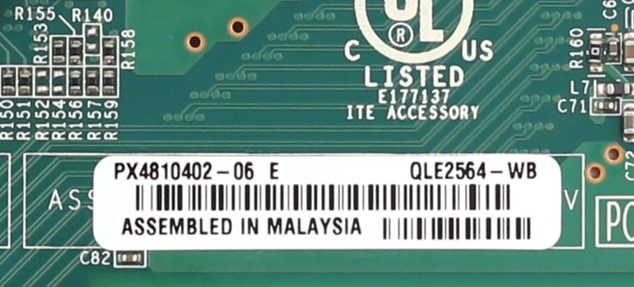 QLogic QLE2564 Quad-Port 8GbE SFP PCIe Hot Bus Adapter P/N: PX4810402-06 Tested - Image 4 of 4