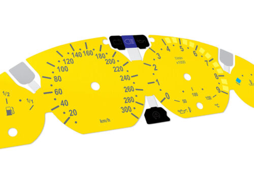 For BMW M3 E46 Yellow - Speedometer Dials from MPH to Km/h Cluster Gauges - Picture 3 of 6