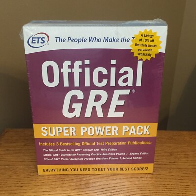Official GRE Super Power Pack 2nd Edition by ETS Preowned Sealed