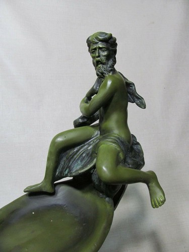MOREAU BRONZE STATUE SCULPTURE NEPTUNE PITCHER ANTIQUE FRANCE 27” H 44 LB GREAT - Picture 8 of 11