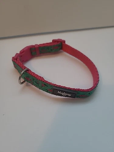 XS Blueberry Pet Collar Pink/Green Flamingo