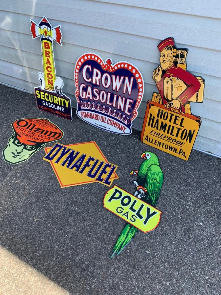 Antique Vintage Old Style Metal Signs Gas Oil Soda Mix/Match 20 Made USA