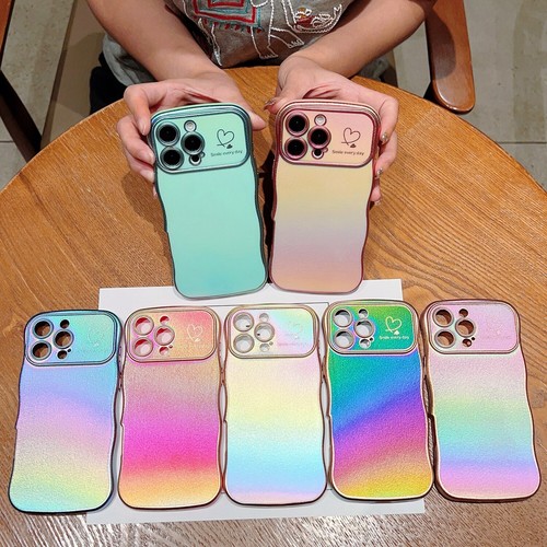For iPhone 16 Pro Max 15 14 13 12 Glitter TPU Plating Wave Frame Curly Slim Case - 第 8/36 張圖片