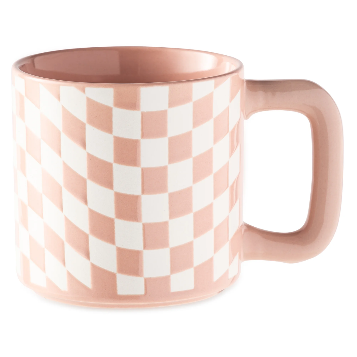 Checkered Ceramic Coffee Mug 16 oz Mainstays Pink Classic Checkered Ceramic Coffee Mug 16 oz Mainstays Pink Classic