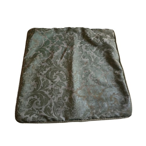 Arhaus Reversible Cushion Cover 26"x26" Green Floral & Solid Beige Button Closur - Picture 9 of 15