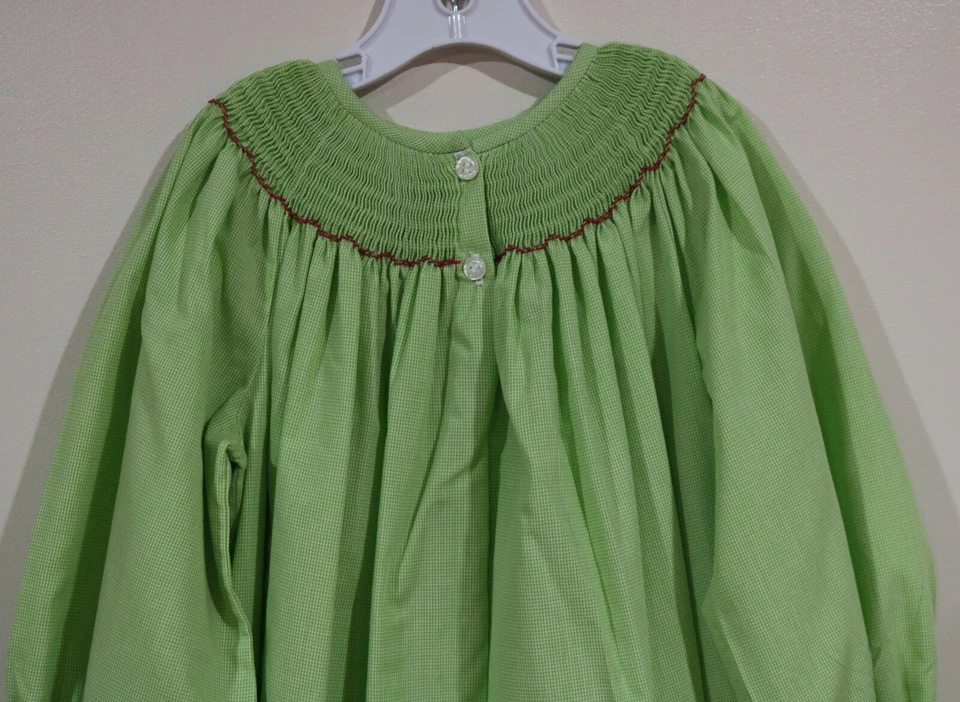 Top de patines bordados Lolly Wolly Doddle talla 6 para niñas verde guinga Foto 4 de 4