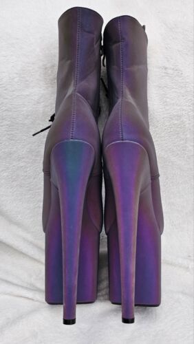 Pearlescent Pole dancing boots platform / stripper stiletto high heel 20cm UK9 - Picture 7 of 9