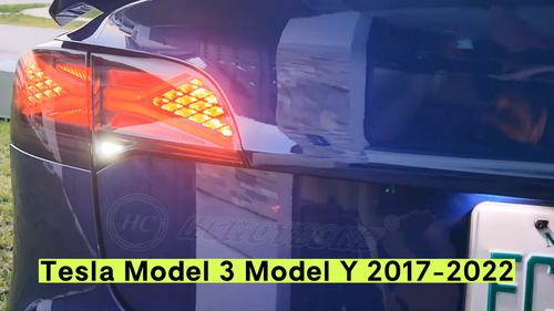 HCmotion RGB LED Tail Lights For Tesla Model 3 Model Y 2017-2021 DRL Animation - Video 1 of 1