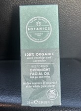 Botanics 100 Organic Restoring Overnight Facial Oil Rosehip  Lavender 0.84 Oz
