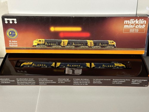 Marklin 8819 Z Custom Alaska Railroad EMD F7 A-B-A Diesel Loco Set 5 polos motores | Condition: Used