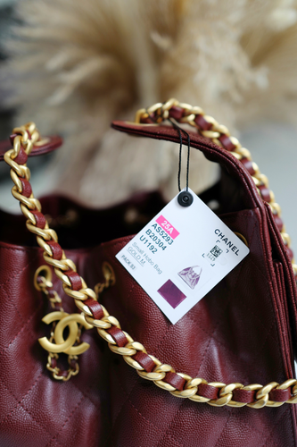 NEW CHANEL Spring-Summer 2025 25S Small Hobo Bag Grained Calfskin Burgundy - Picture 18 of 24
