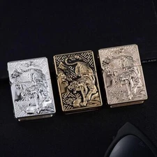 ZORRO Brass 5-sided Tiger Kerosene Lighter, Classic Grinding Wheel, Windproof