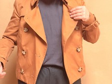 Massimo Dutti Damen Jacke Trench Coat Kurze Jacke Kupfer braun Größe XS WIE NEU