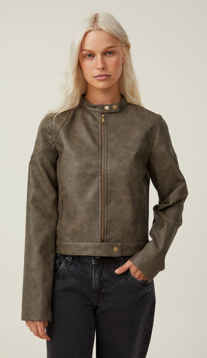 chaisy style Eco leather jacket（Cotton:On Women's Stretch