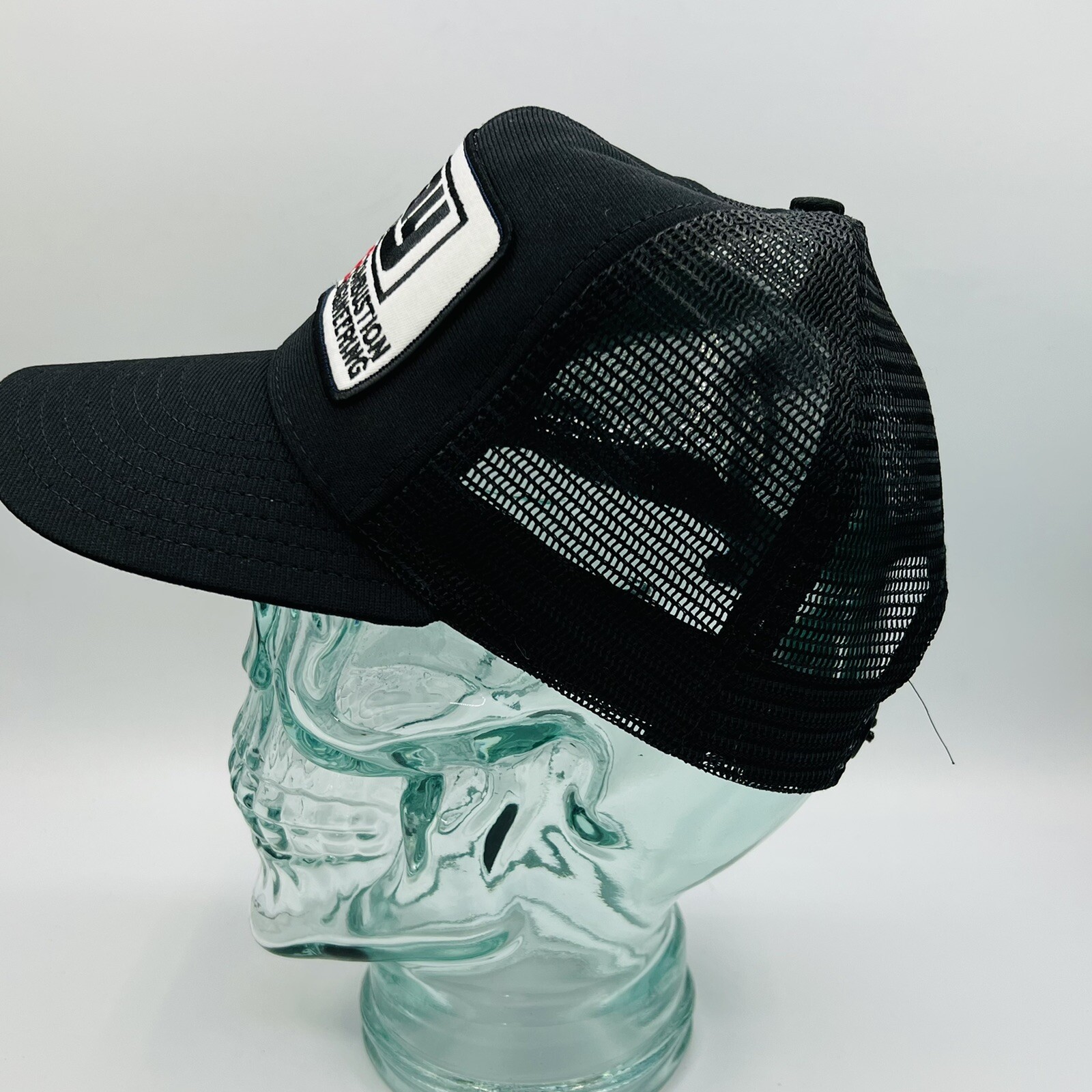 Vtg Snapback Patch Front Mesh Gray Tool Company C… - image 3