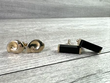 Lot of 2 Vintage Swank Cuff Links Gold Tone