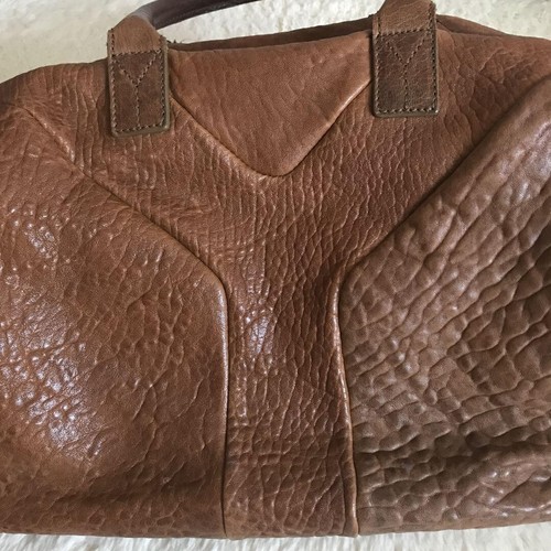Sac fourre-tout YVES SAINT LAURENT cuir ventes exceptionnelles grainé marron fermeture éclair Easy Y occasion