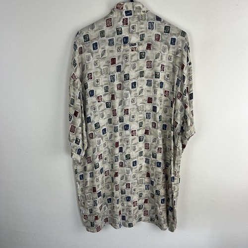 Vintage Jazzy Shirt Mens Large Patterned Graphic Festival Funky Multicolored - Picture 3 of 11